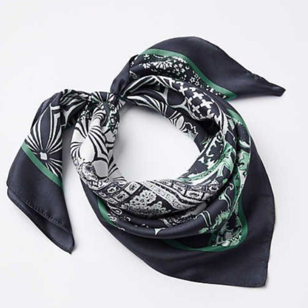 LOFT Deco Patchwork Silk Square Scarf